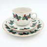 kerstservies hulstblad kop en schotel onbijtset