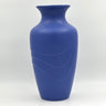 Vintage West-Germany Scheurich 506-41 vaas in blauw keramiek met mat glazuur