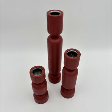 Set van 3 Normann Copenhagen Lumberjack kandelaars | Rusty