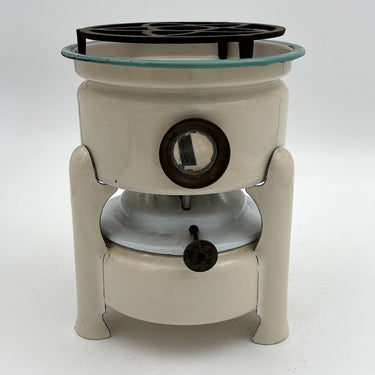 Brocante petroleumstel in crème en turquoisegroen | inclusief lont