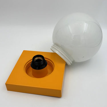 Vintage plafondlamp met glazen bol | geel