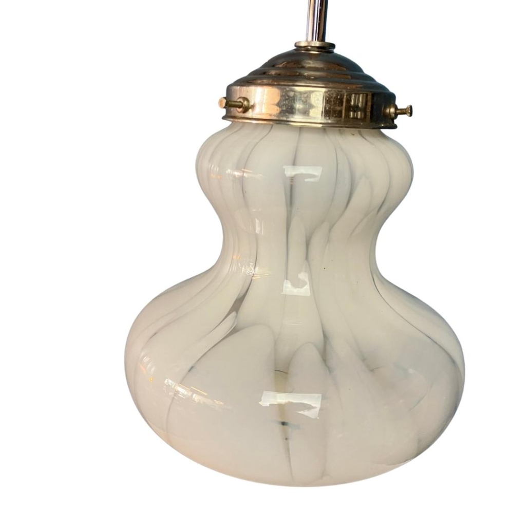 Uitverkoop enkel ongeluk Vintage hanglamp gewolkt glas - Warenhuis Strant