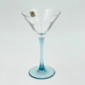 vintage luminarc cocktailglazen met lichtblauwe voet