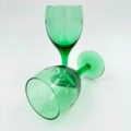 vintage likeurglas groen glas geslepen