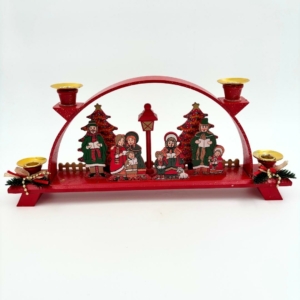 Duitse vintage kerst boogkandelaar rood