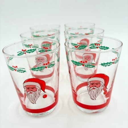 vintage glaasjes kerst kerstman