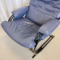 Vintage fauteuil jaren '80 blauw leer