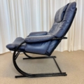 Vintage fauteuil jaren '80 blauw leer