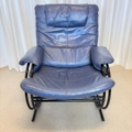 Vintage fauteuil jaren '80 blauw leer