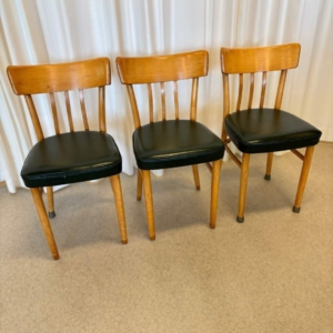 vintage stoelen skai leer groen