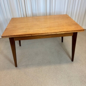 vintage lange houten tafel uitschuifbaar mid century