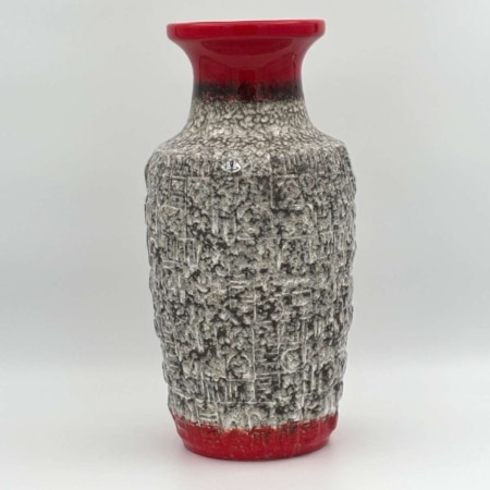 vintage vaas übelacker rood grijs 1319-40