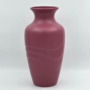 Vintage West-Germany Scheurich 506-41 vaas in bordeauxrood keramiek met mat glazuur